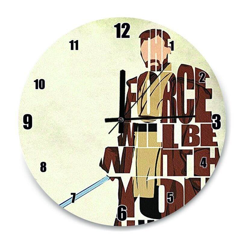 Star Wars Yazılı  Mdf Ahşap Duvar Saati 50 cm Çap