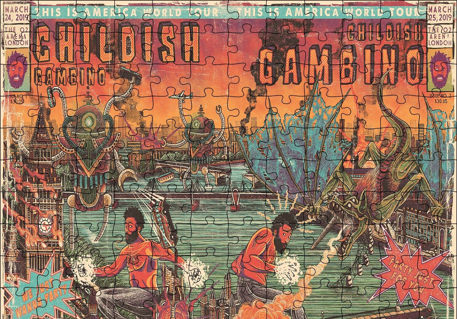Childish Gambino Poster Puzzle Yapboz MDF Ahşap 120 Parça 24 cm X 34 cm