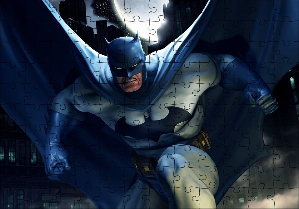 Batman Animasyon Görseli Puzzle Yapboz MDF Ahşap