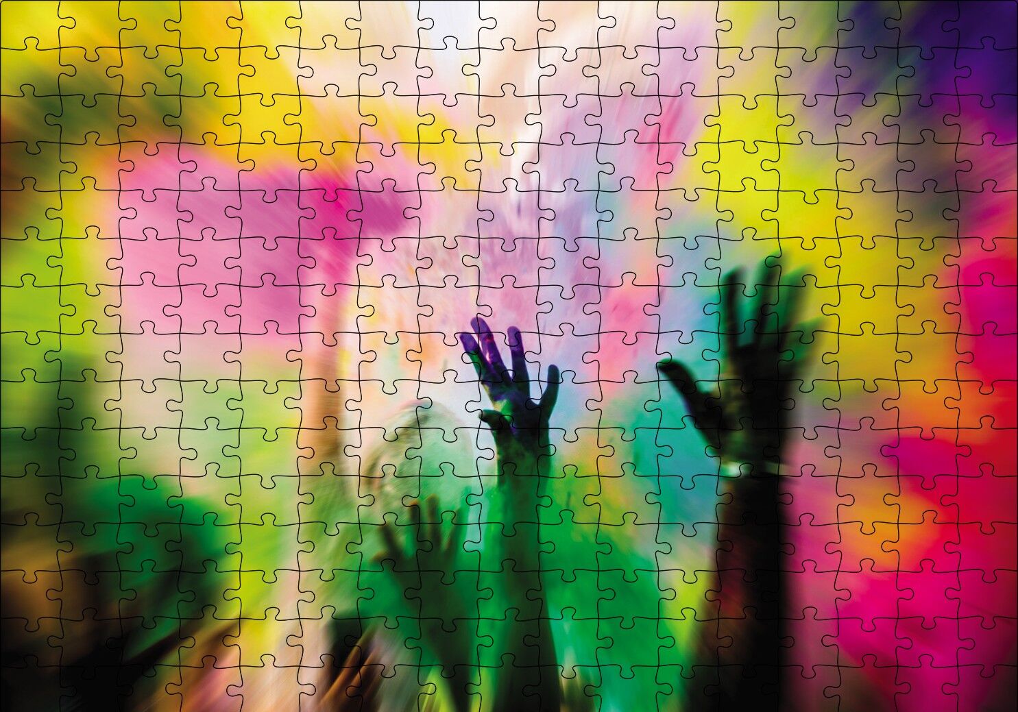 Renkli Eğlenceli Festival Puzzle Yapboz MDF Ahşap 255 Parça 34 cm X 49 cm