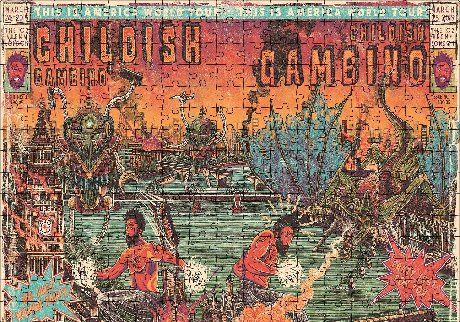 Childish Gambino Poster Puzzle Yapboz MDF Ahşap 255 Parça 34 cm X 49 cm