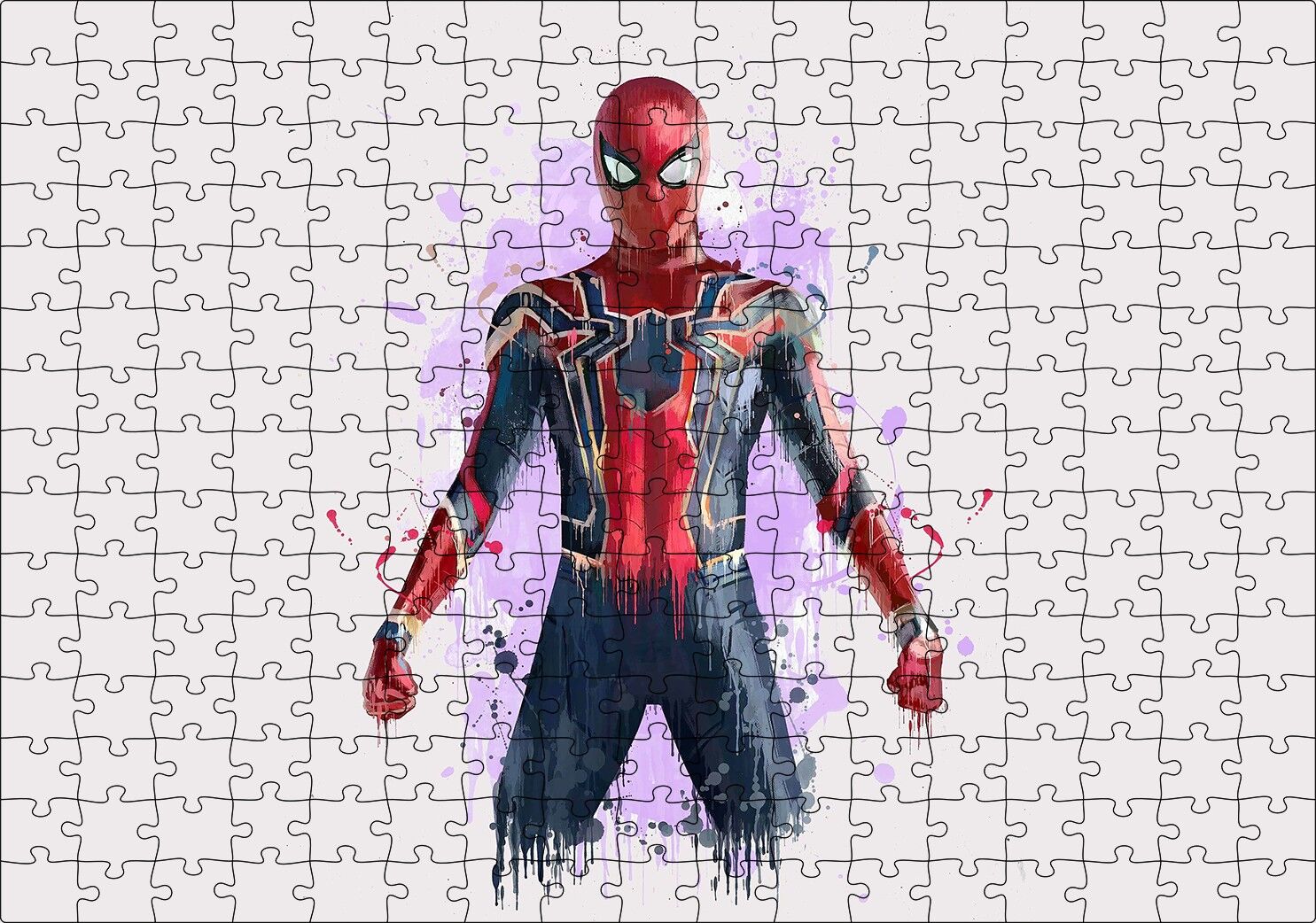 Spider Man Taslak Çizim Puzzle Yapboz MDF Ahşap 255 Parça 34 cm X 49 cm