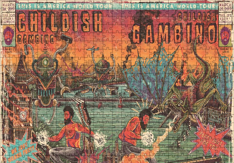 Childish Gambino Poster Puzzle Yapboz MDF Ahşap 500 Parça 49 cm X 68 cm