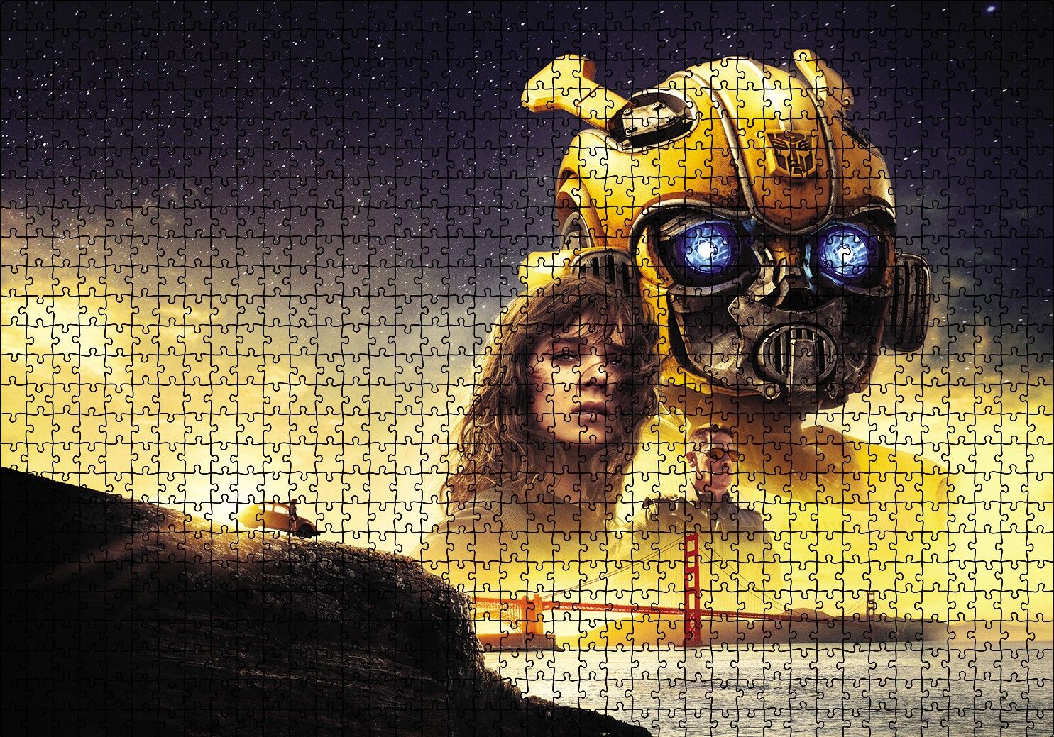 Bumblebee, Hailee Steinfeld ve John Cena Puzzle Yapboz MDF Ahşap 1000 Parça 49 cm X 68 cm