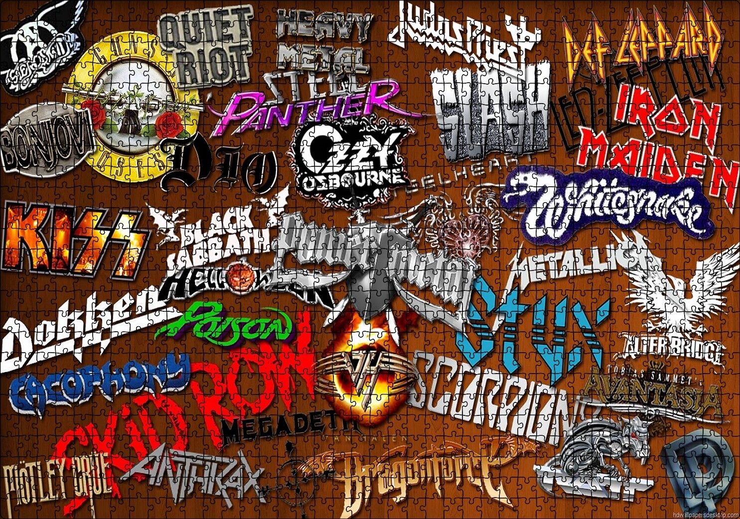 Meşhur Rock Grupları Puzzle Yapboz MDF Ahşap 1000 Parça 49 cm X 68 cm