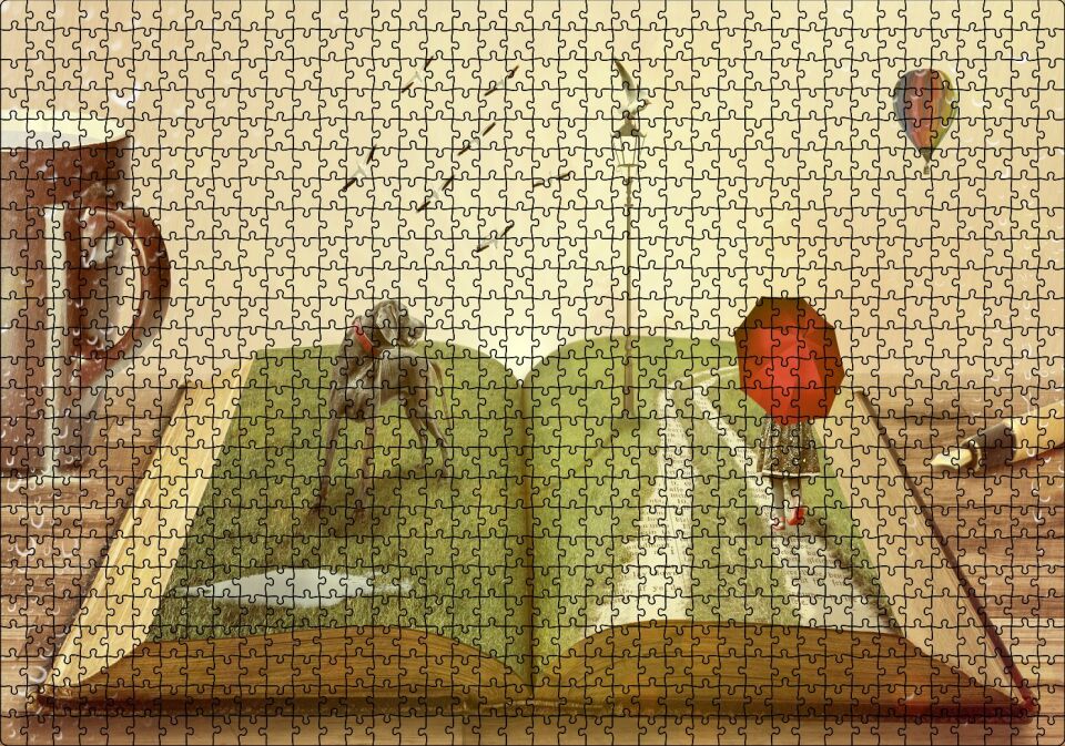 Kitaplarda Hayat Bulan Dünya Puzzle Yapboz MDF Ahşap 1000 Parça 49 cm X 68 cm