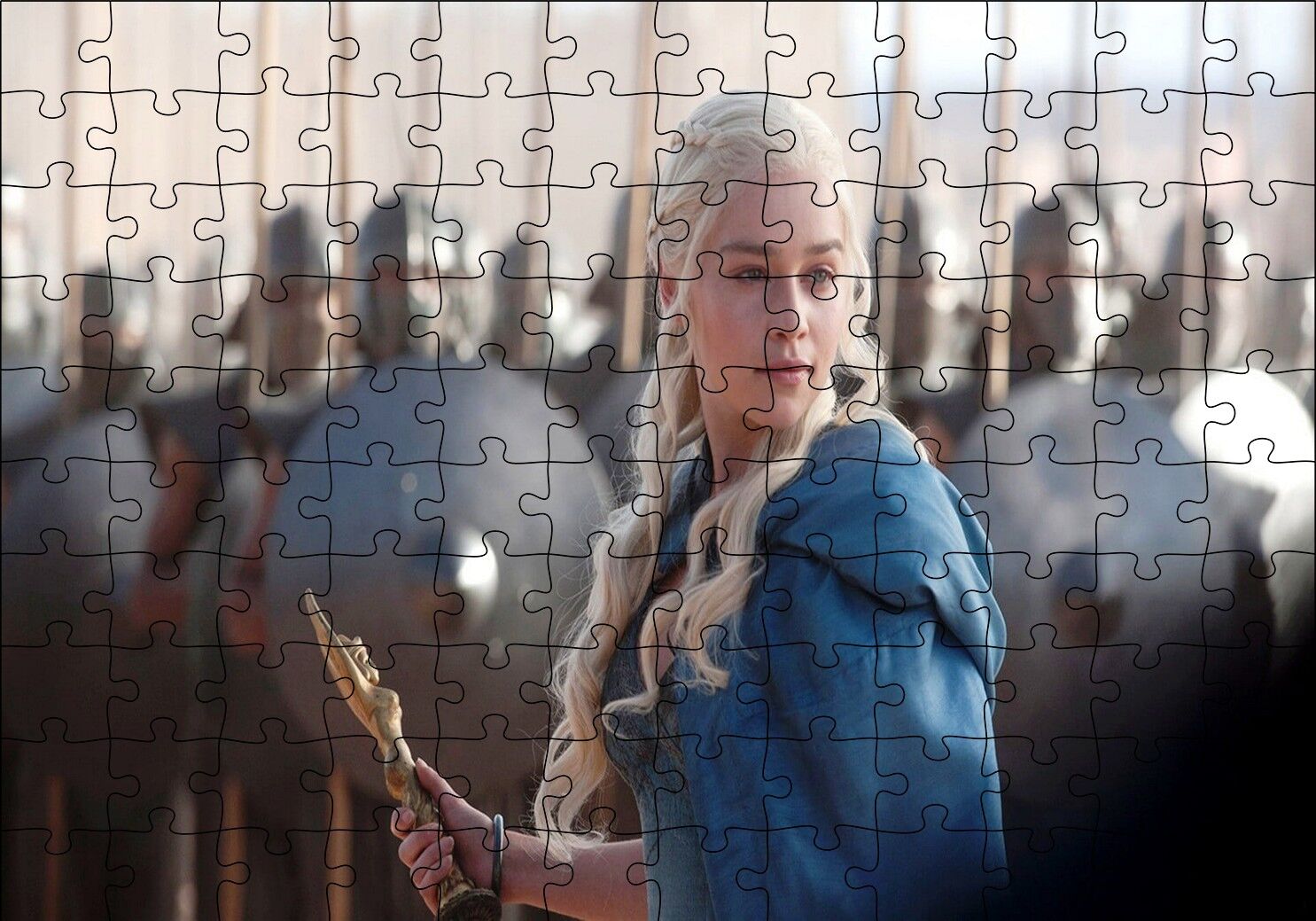 Daenerys Targaryen ve Askerler Puzzle Yapboz MDF Ahşap 120 Parça 24 cm X 34 cm