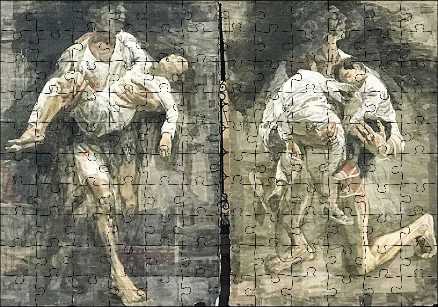 Kucakta Uyuyan Çocuklar Puzzle Yapboz MDF Ahşap 120 Parça 24 cm X 34 cm