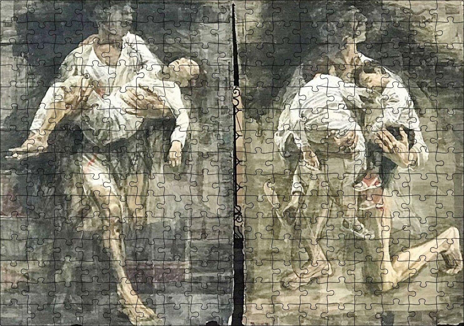 Kucakta Uyuyan Çocuklar Puzzle Yapboz MDF Ahşap 255 Parça 34 cm X 49 cm
