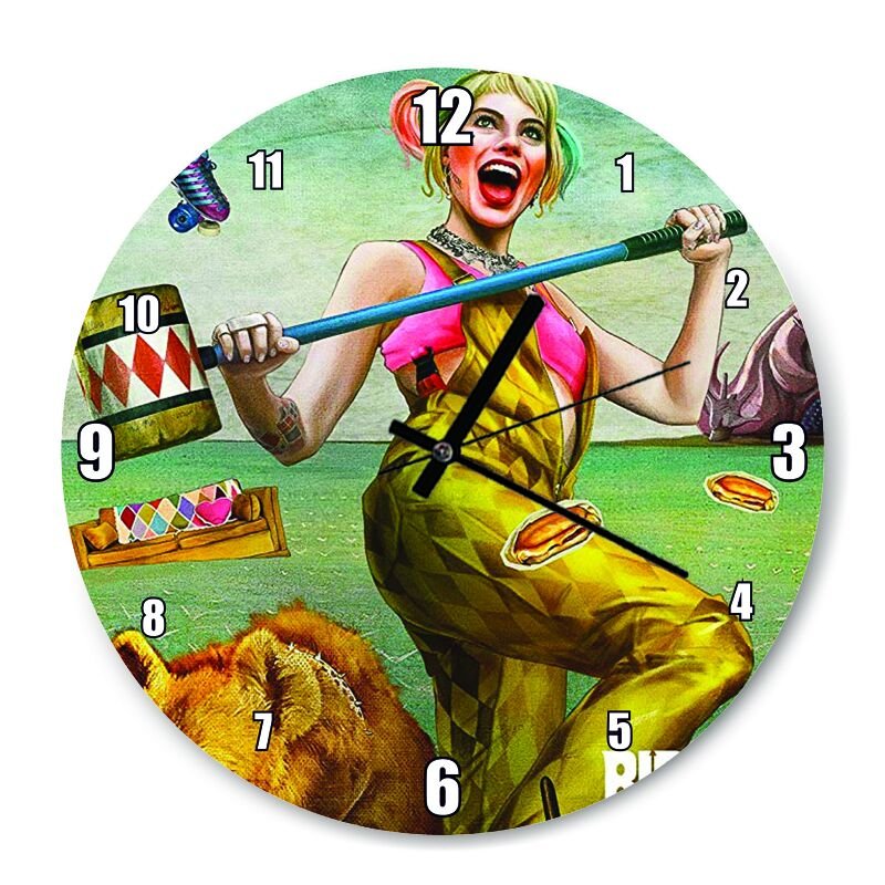 Harley Quinn Birds of Prey  Mdf Ahşap Duvar Saati