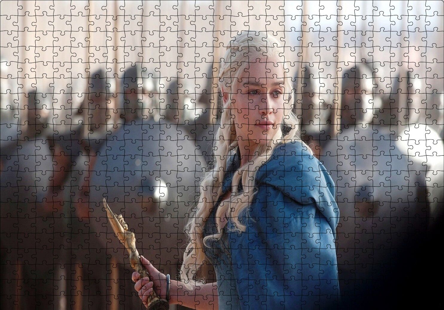 Daenerys Targaryen ve Askerler Puzzle Yapboz MDF Ahşap 500 Parça 49 cm X 68 cm