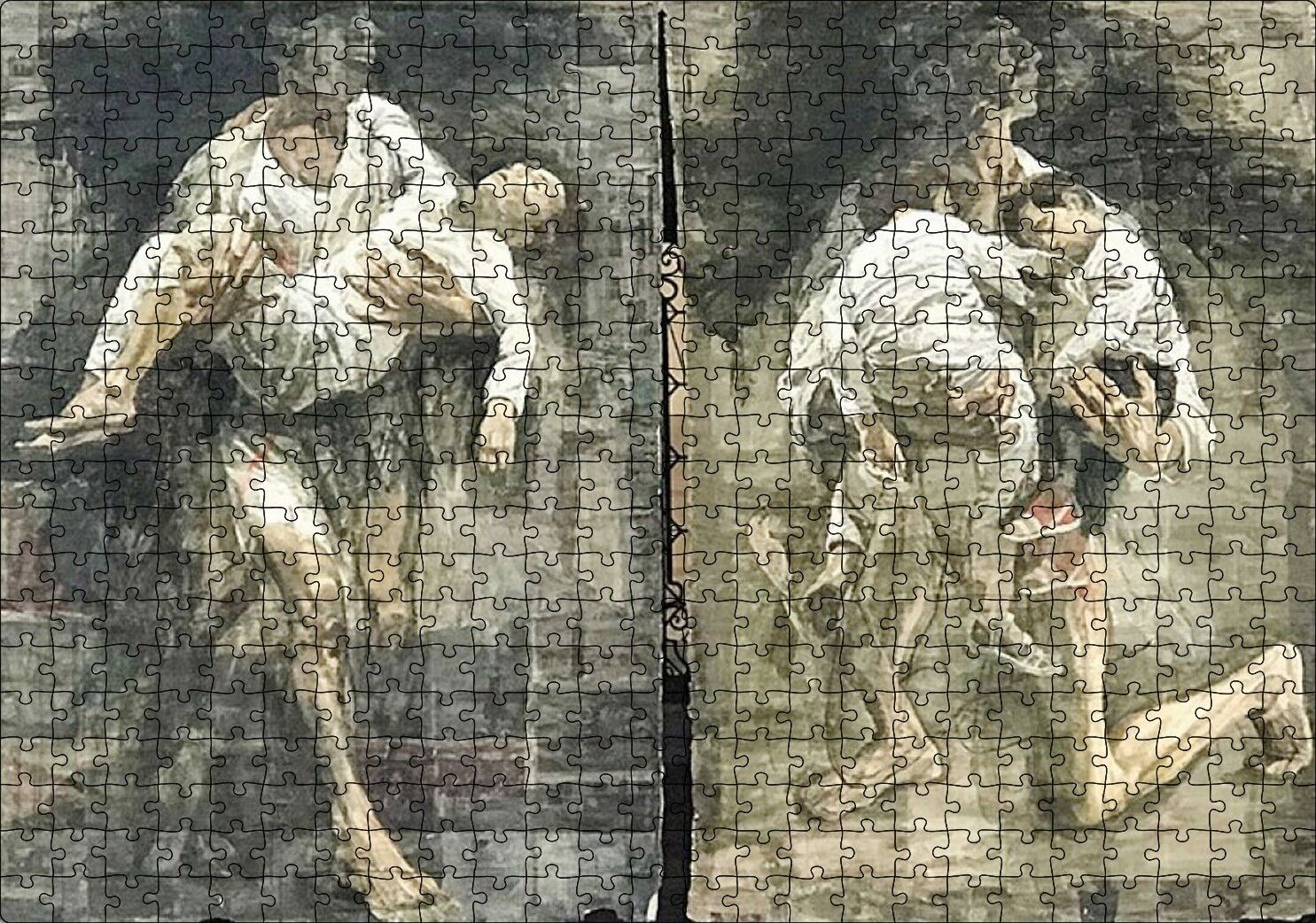 Kucakta Uyuyan Çocuklar Puzzle Yapboz MDF Ahşap 500 Parça 49 cm X 68 cm
