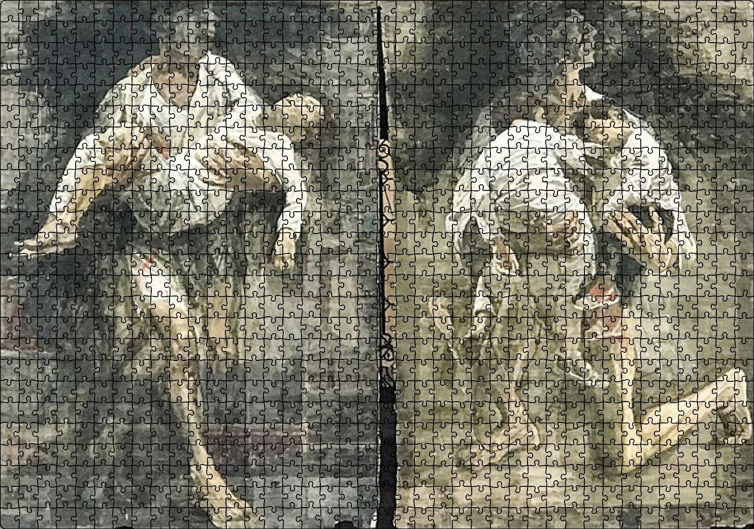 Kucakta Uyuyan Çocuklar Puzzle Yapboz MDF Ahşap 1000 Parça 49 cm X 68 cm