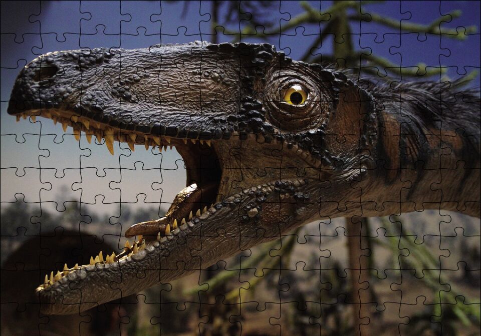 Dinazor Kafası Puzzle Yapboz MDF Ahşap 120 Parça 24 cm X 34 cm