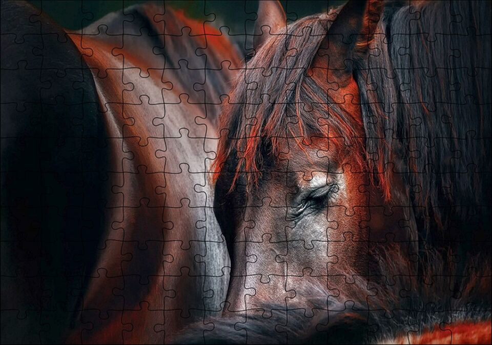 At Profili Görseli Puzzle Yapboz MDF Ahşap 120 Parça 24 cm X 34 cm