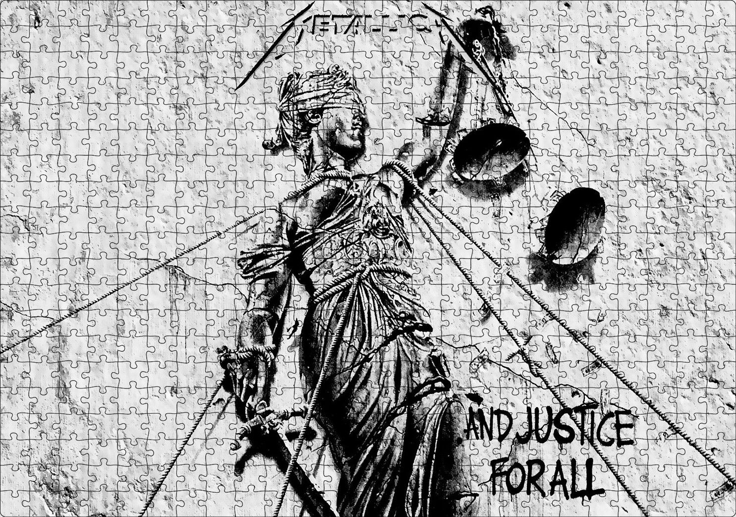 Metallica And Justice For All Albüm Kapağı Puzzle Yapboz MDF Ahşap 500 Parça 49 cm X 68 cm