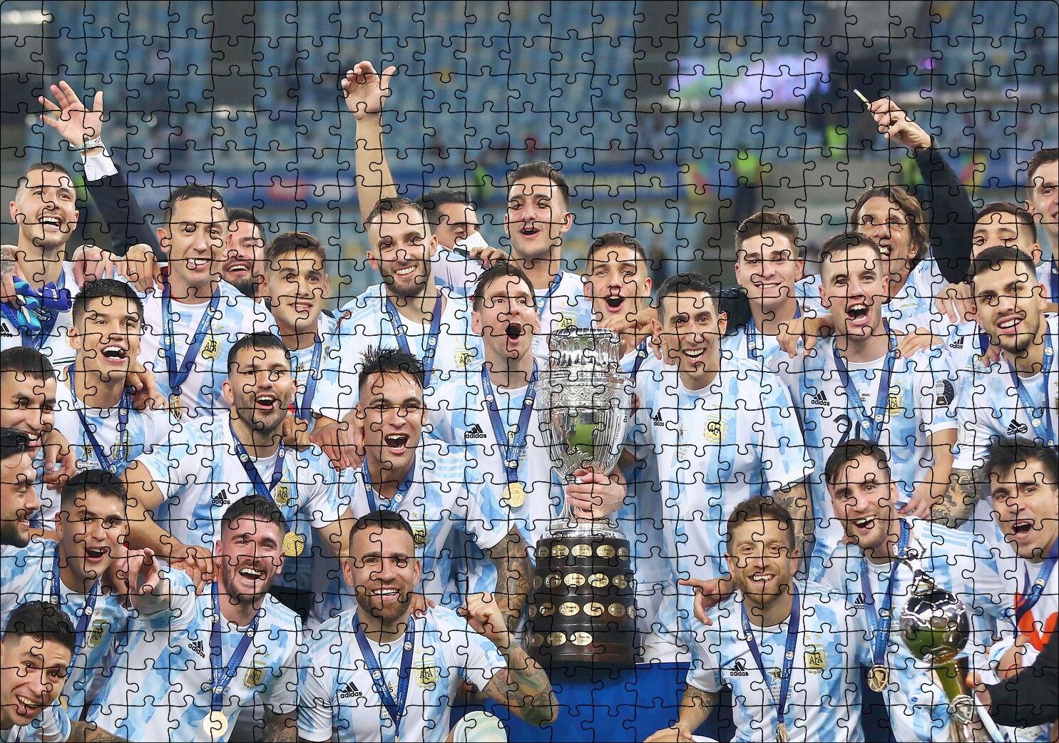 Kupa Amerika 2021 Arjantin Şampiyonluğu Puzzle Yapboz MDF Ahşap 500 Parça 49 cm X 68 cm