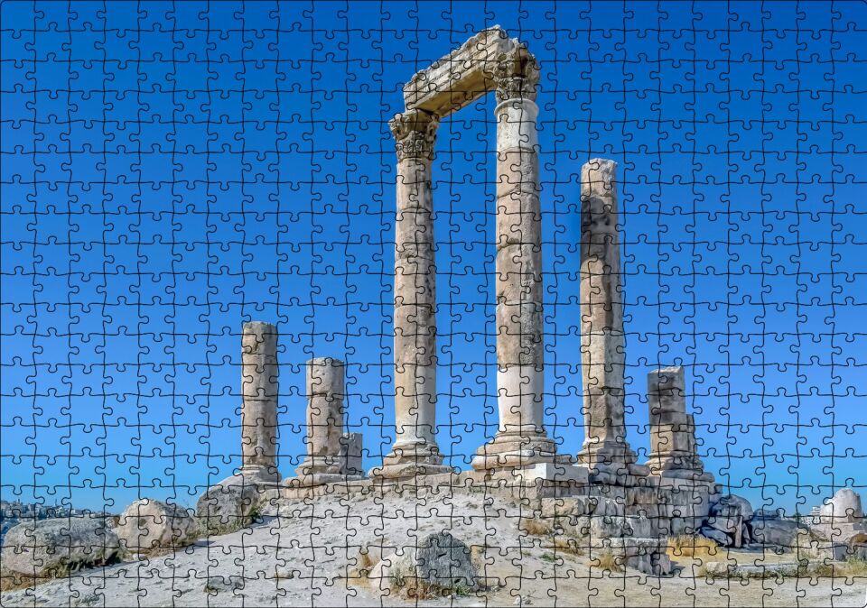 Herkül Tapınağı Kalıntıları Sütunlar Puzzle Yapboz MDF Ahşap 500 Parça 49 cm X 68 cm