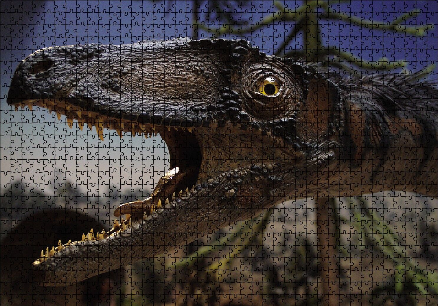 Dinazor Kafası Puzzle Yapboz MDF Ahşap 1000 Parça 49 cm X 68 cm