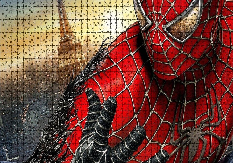 Spider Man Venom İstilası Puzzle Yapboz MDF Ahşap 1000 Parça 49 cm X 68 cm