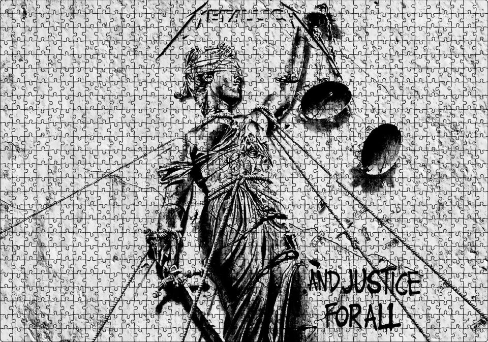 Metallica And Justice For All Albüm Kapağı Puzzle Yapboz MDF Ahşap 1000 Parça 49 cm X 68 cm