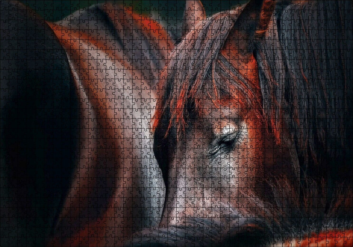 At Profili Görseli Puzzle Yapboz MDF Ahşap 1000 Parça 49 cm X 68 cm