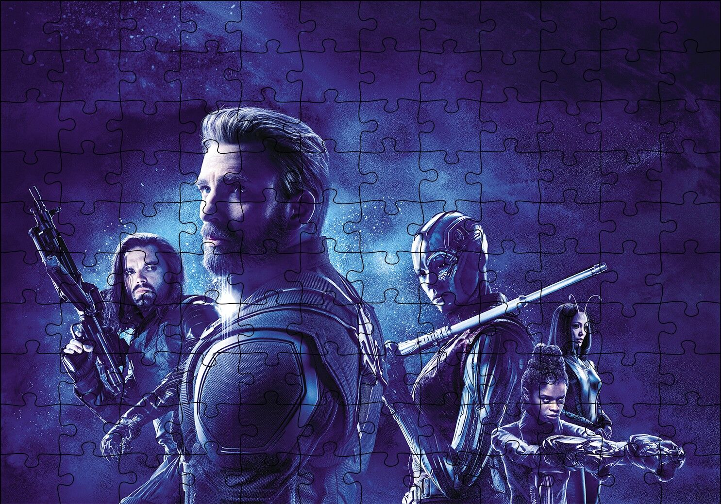 Captain America ve Arkadaşları Puzzle Yapboz MDF Ahşap 120 Parça 24 cm X 34 cm