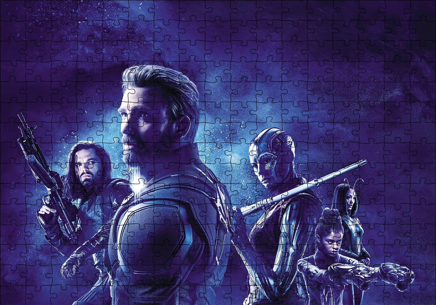 Captain America ve Arkadaşları Puzzle Yapboz MDF Ahşap 255 Parça 34 cm X 49 cm