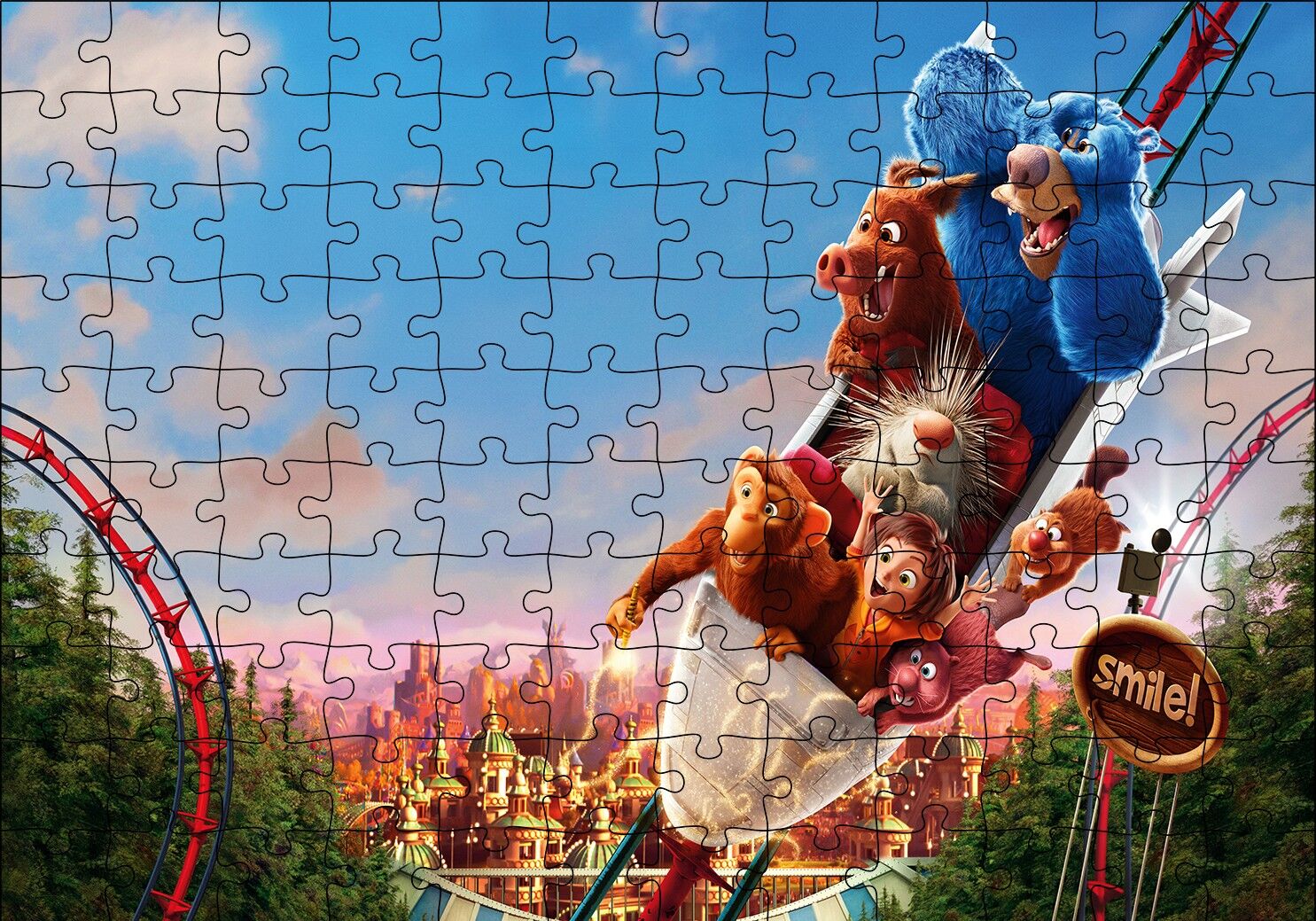 Wonder Park Roller Coaster Puzzle Yapboz MDF Ahşap