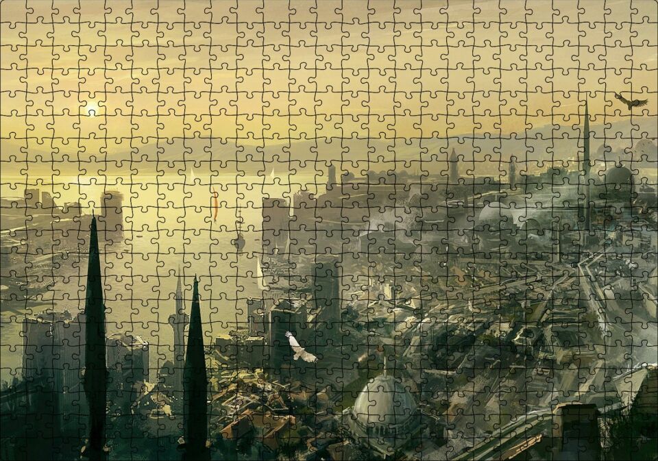 Assassin İstanbul Görseli Puzzle Yapboz MDF Ahşap 500 Parça 49 cm X 68 cm