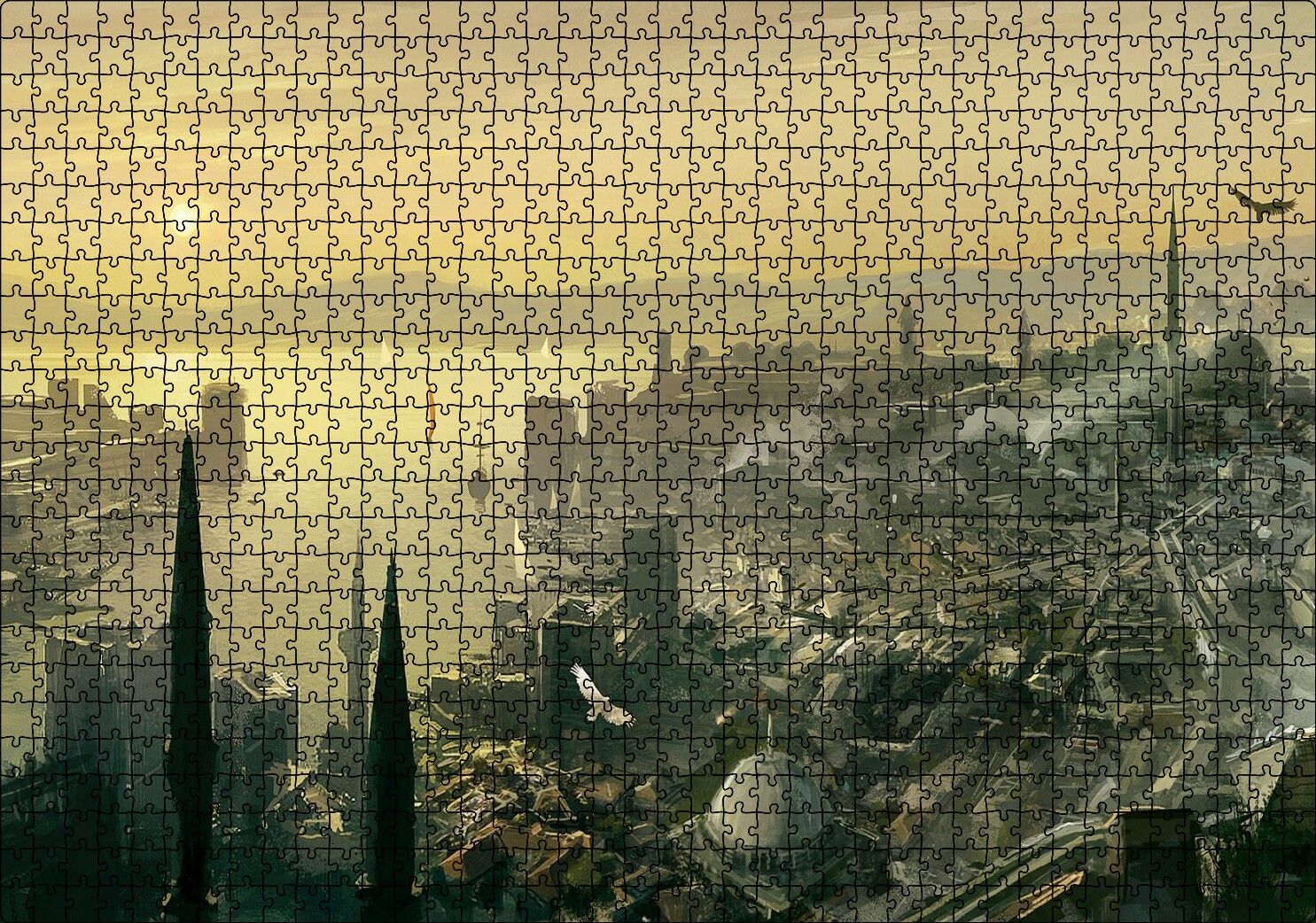 Assassin İstanbul Görseli Puzzle Yapboz MDF Ahşap 1000 Parça 49 cm X 68 cm