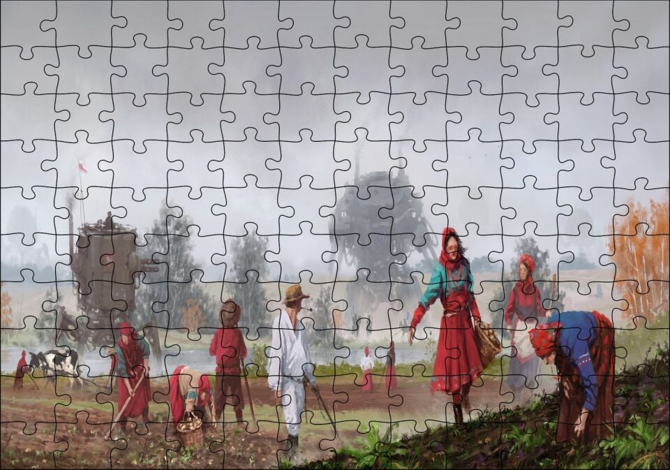 Jakub Rozalkinin 1920 Serisinden Görsel Puzzle Yapboz MDF Ahşap