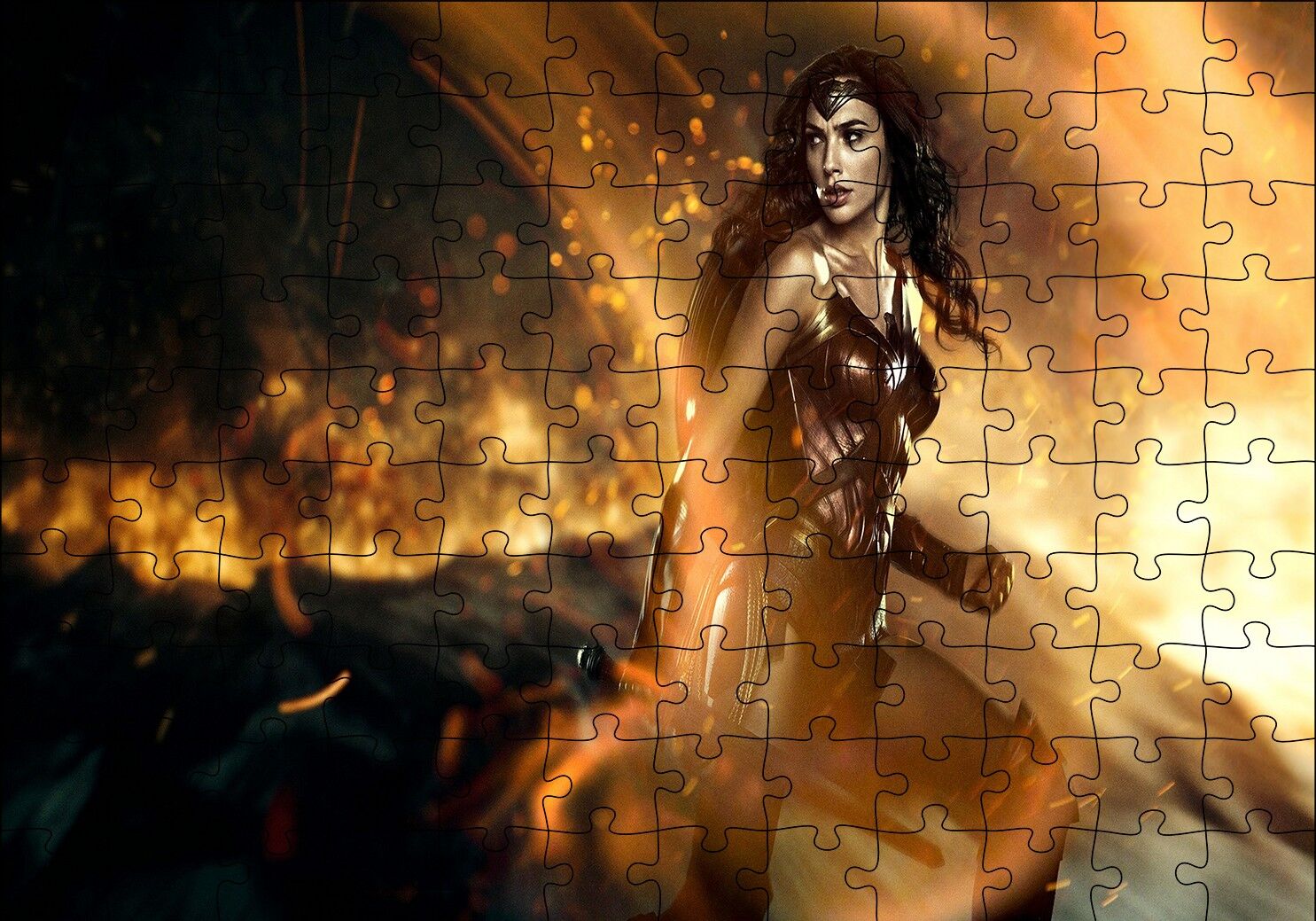 Wonder Woman Gal Gadot Puzzle Yapboz MDF Ahşap