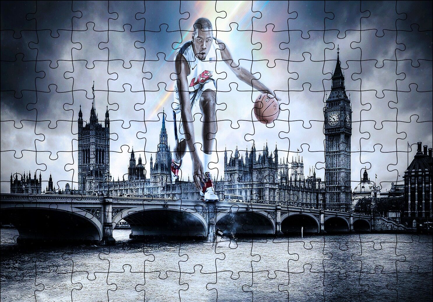 Kevin Durant İngiltere Körüleri Puzzle Yapboz MDF Ahşap 120 Parça 24 cm X 34 cm