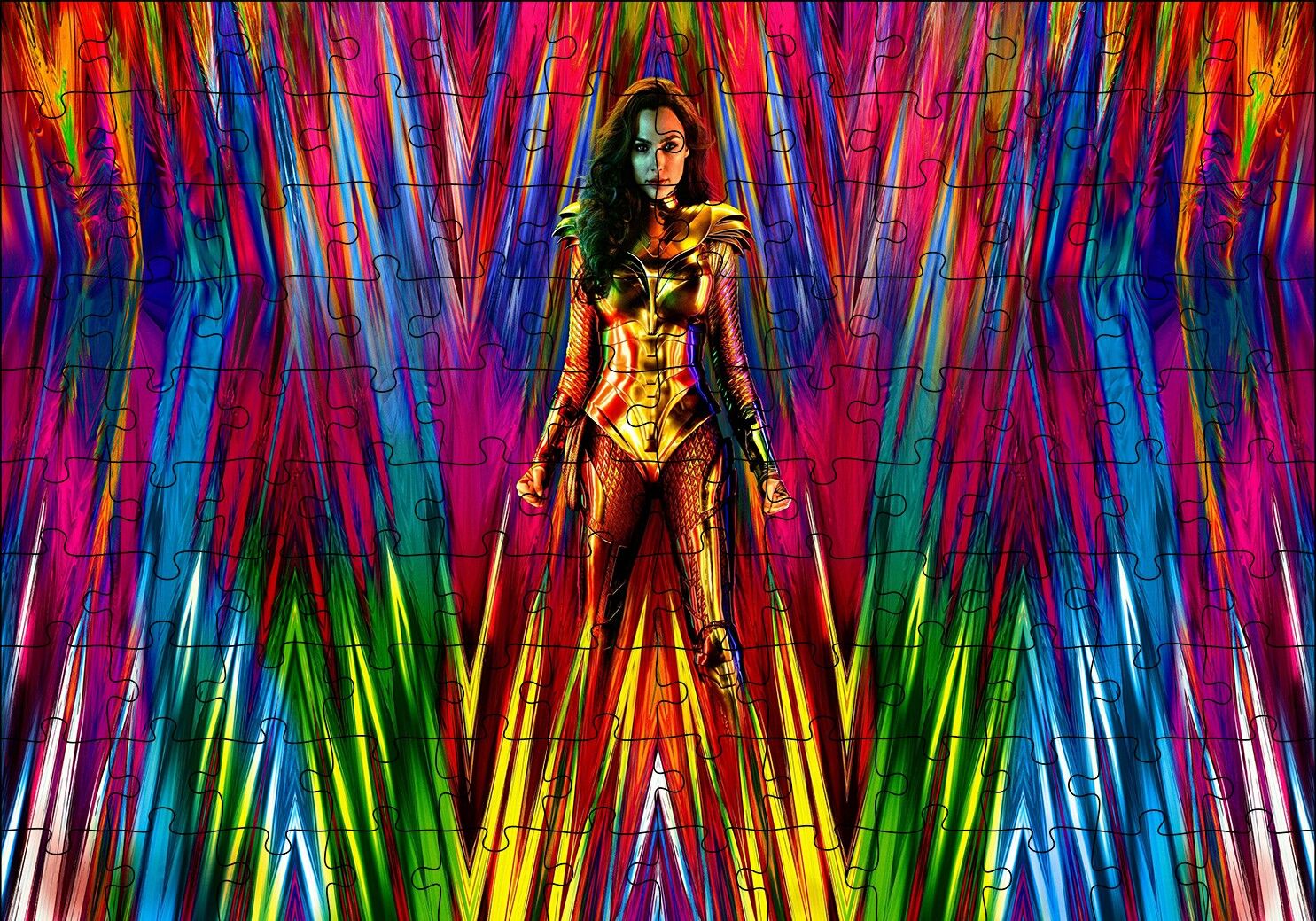 Wonder Woman Rengarenk Şeritler Puzzle Yapboz MDF Ahşap