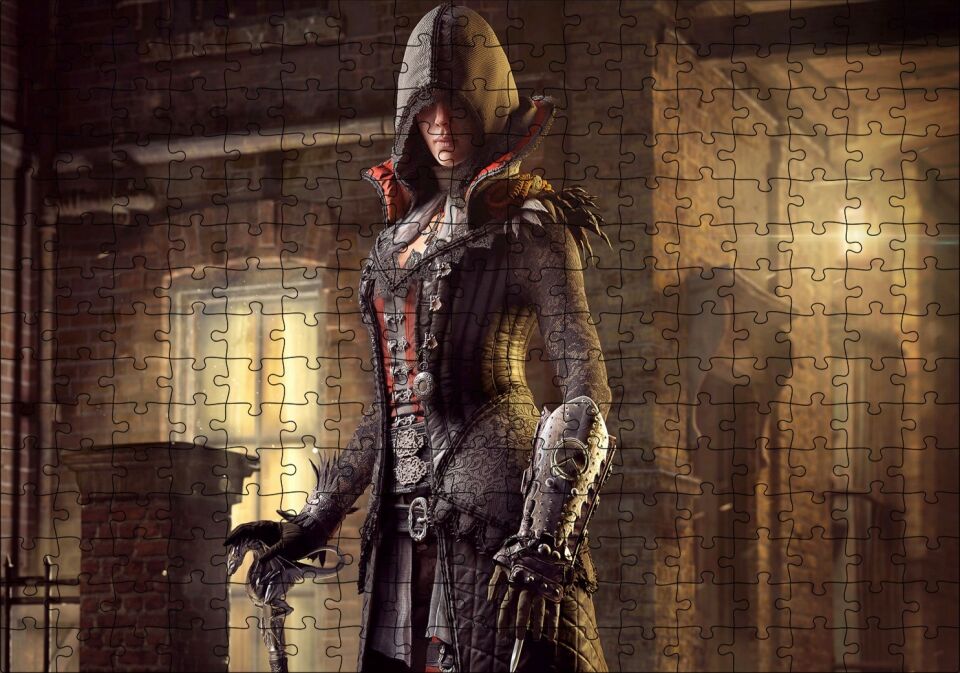 Assassins Creed Sendika Evie Video Oyun Görseli Puzzle Yapboz MDF Ahşap 255 Parça 34 cm X 49 cm