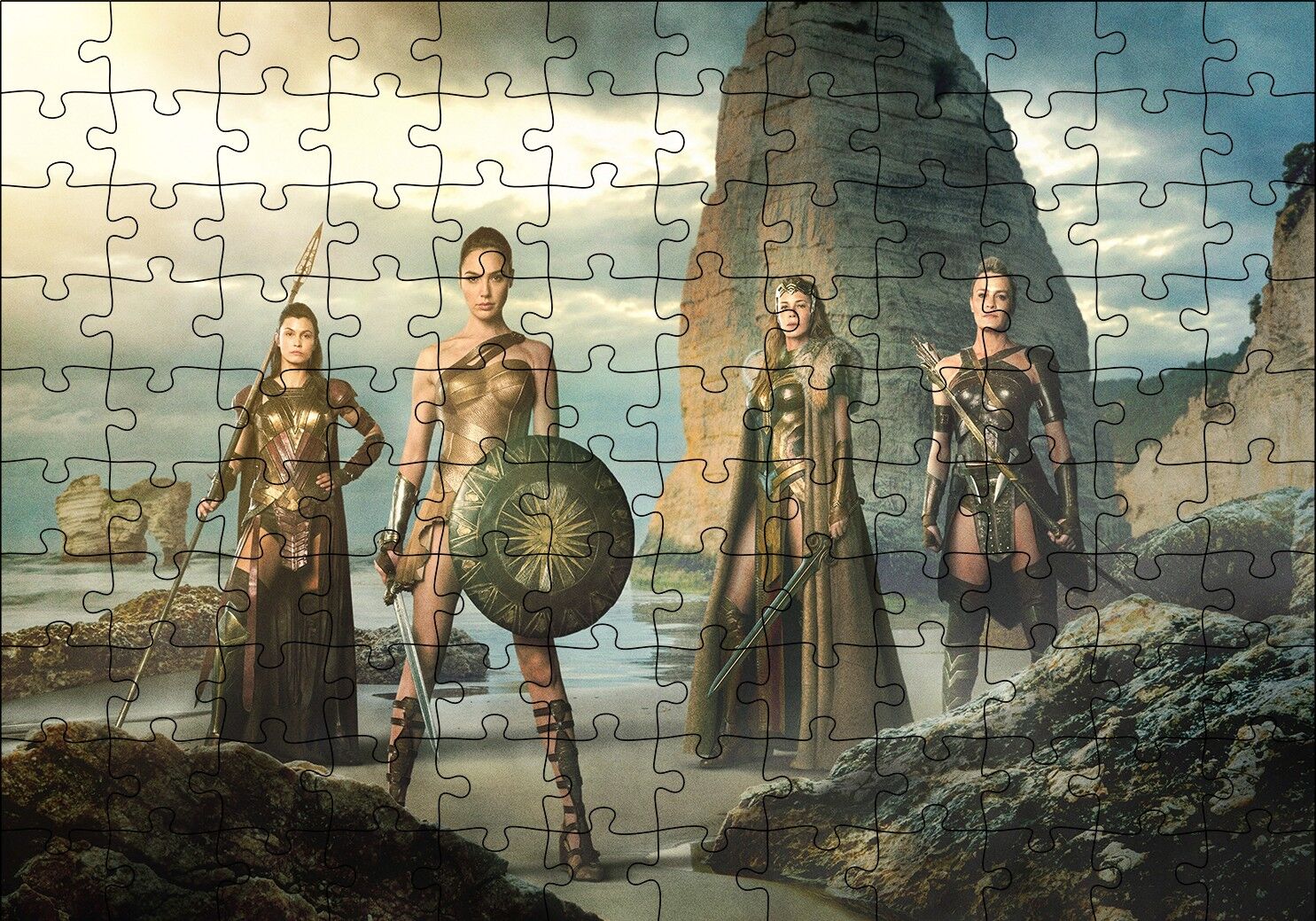 Wonder Woman ve Savaşçı Kadınlar Puzzle Yapboz MDF Ahşap