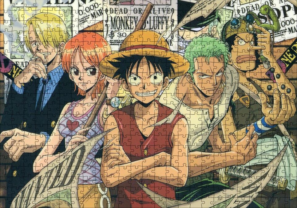 Monkey D Luffy Anime Karakterler Puzzle Yapboz MDF Ahşap 500 Parça 49 cm X 68 cm