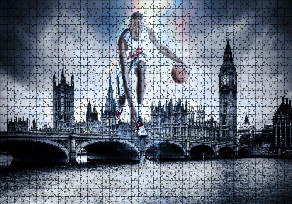 Kevin Durant İngiltere Körüleri Puzzle Yapboz MDF Ahşap 1000 Parça 49 cm X 68 cm