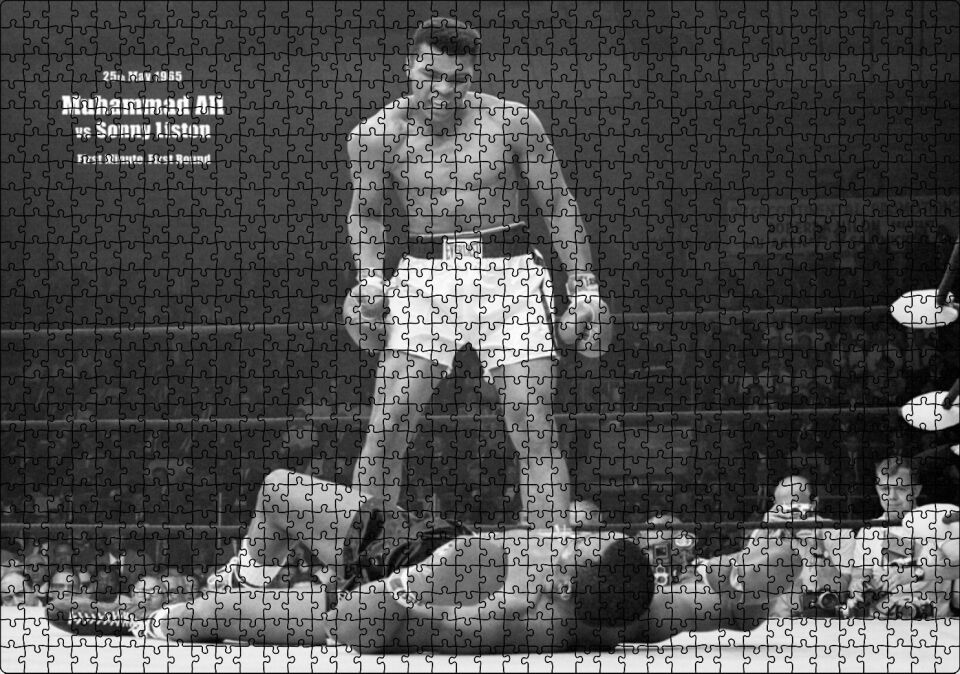 Muhammed Ali Khaliah Nakavt 1965 Görsel Puzzle Yapboz MDF Ahşap 1000 Parça 49 cm X 68 cm