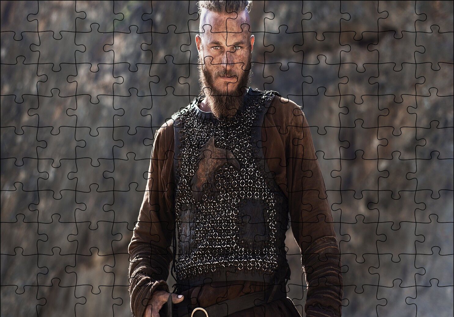 Viking Ragnar Lothbrok Puzzle Yapboz MDF Ahşap 120 Parça 24 cm X 34 cm