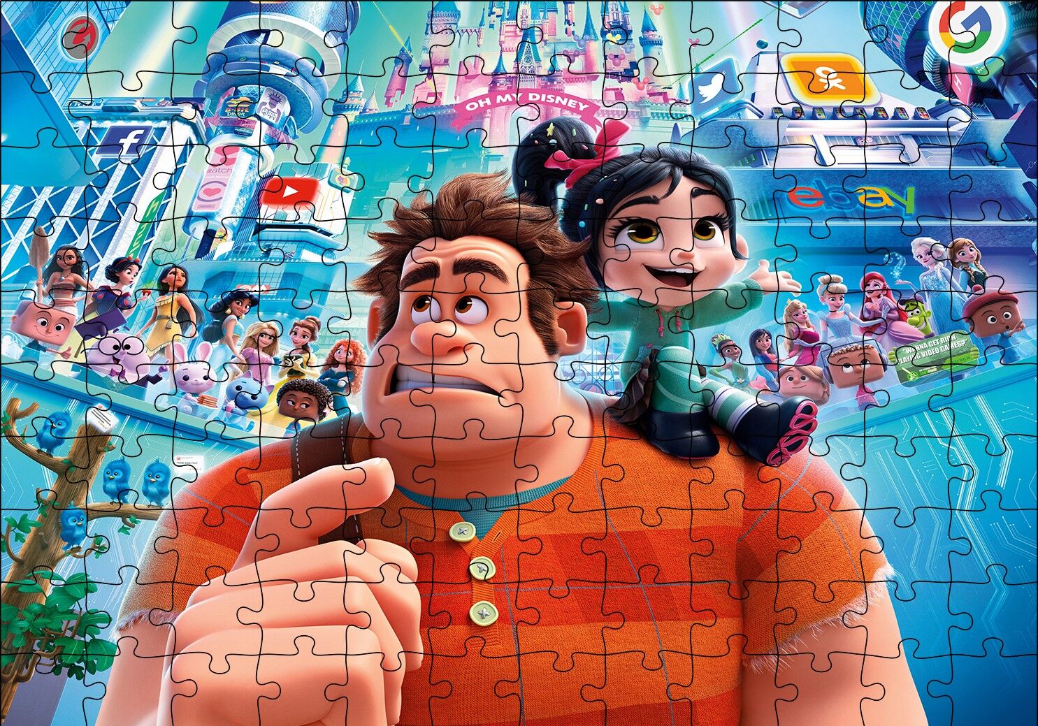 Wreck it Ralph 2 Puzzle Yapboz MDF Ahşap