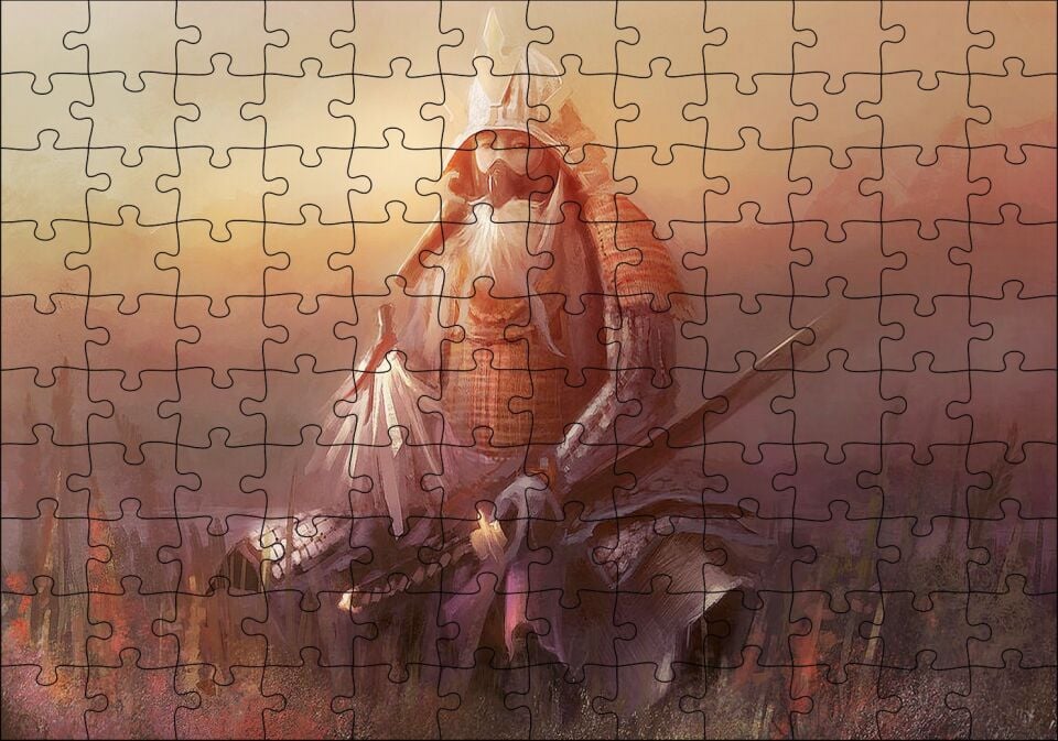 Zırhı ve Silahlarıyla Samuray Puzzle Yapboz MDF Ahşap
