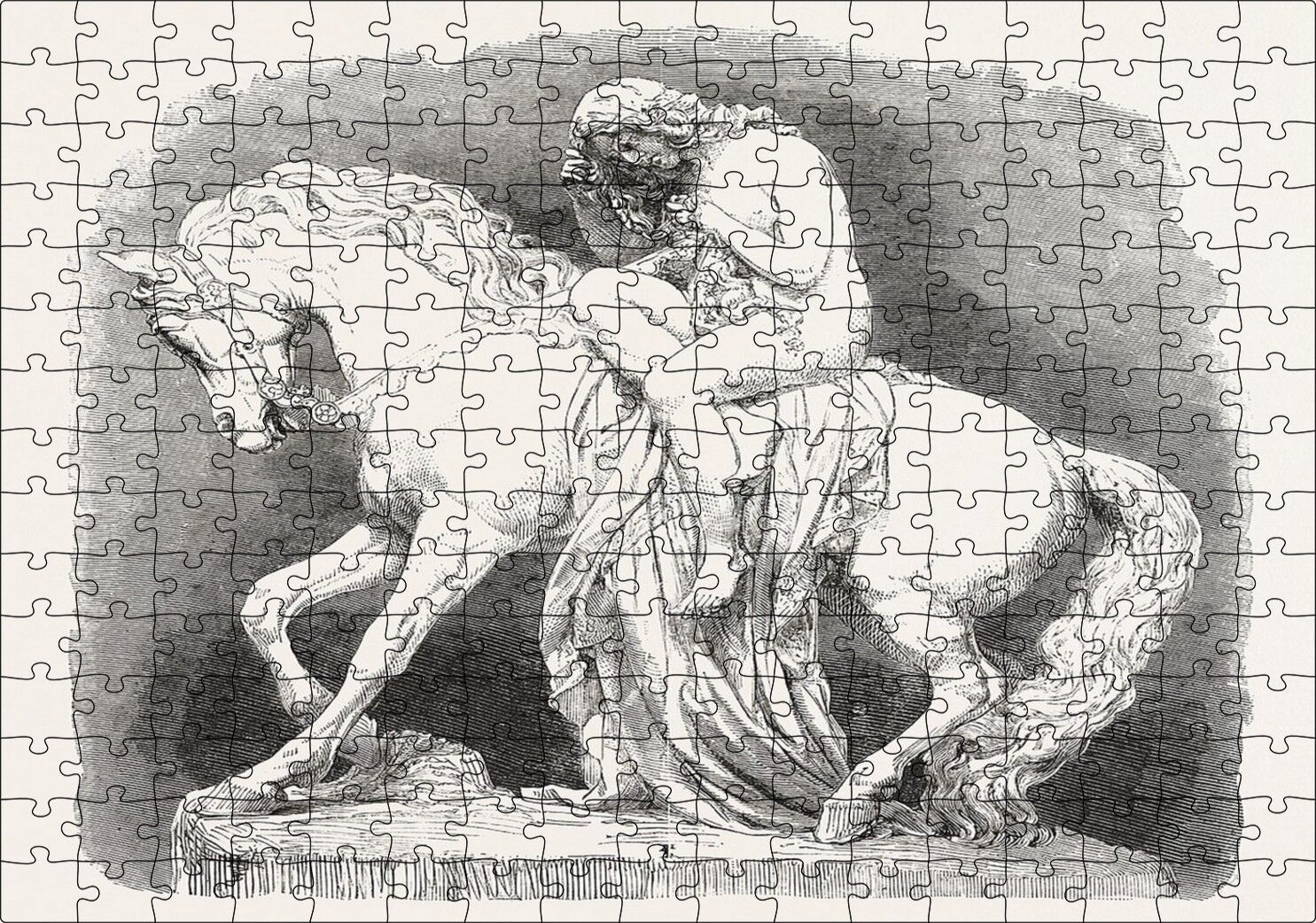 Lady Godiva Taş Heykel Puzzle Yapboz MDF Ahşap 255 Parça 34 cm X 49 cm
