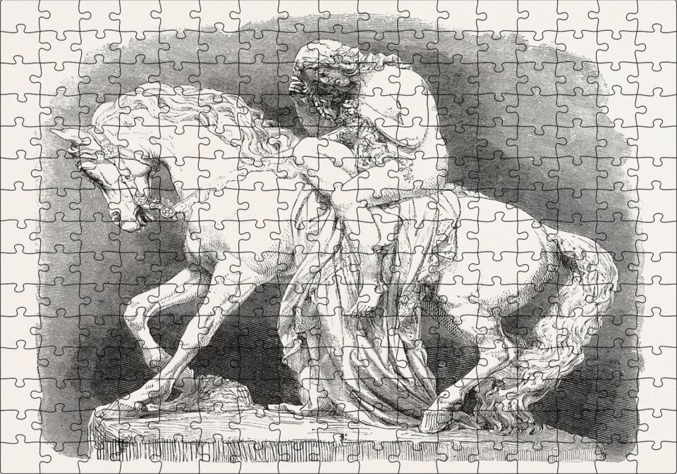 Lady Godiva Taş Heykel Puzzle Yapboz MDF Ahşap 255 Parça 34 cm X 49 cm