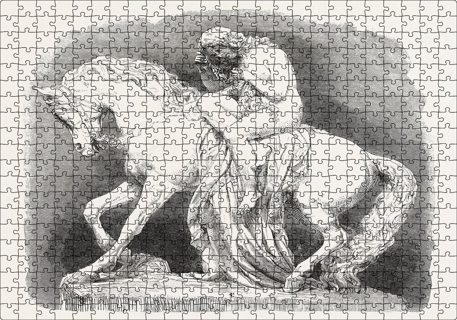Lady Godiva Taş Heykel Puzzle Yapboz MDF Ahşap 500 Parça 49 cm X 68 cm
