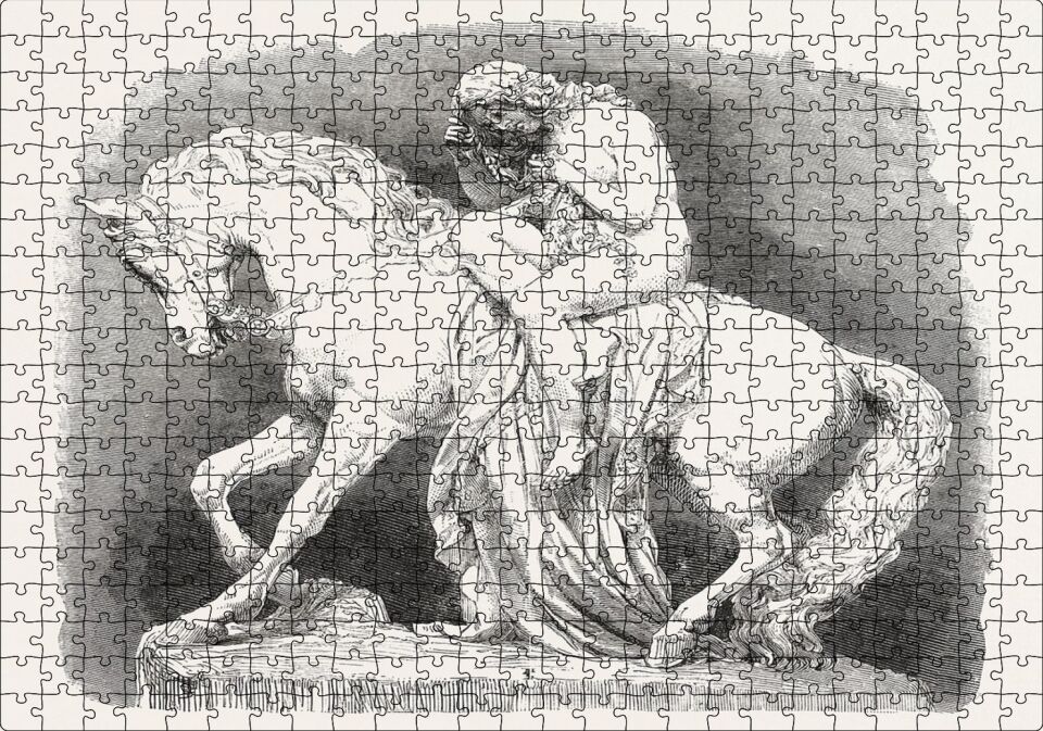 Lady Godiva Taş Heykel Puzzle Yapboz MDF Ahşap 500 Parça 49 cm X 68 cm