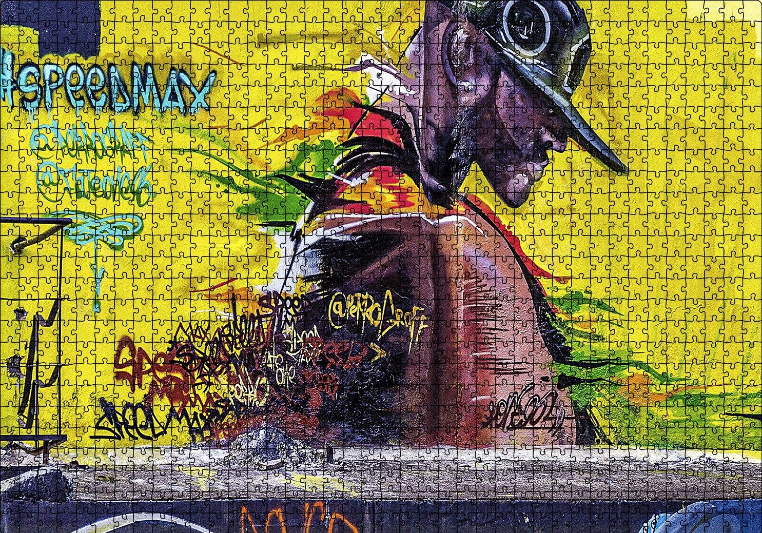 Duvar Boyama Şapkalı Siyahi Puzzle Yapboz MDF Ahşap 1000 Parça 49 cm X 68 cm
