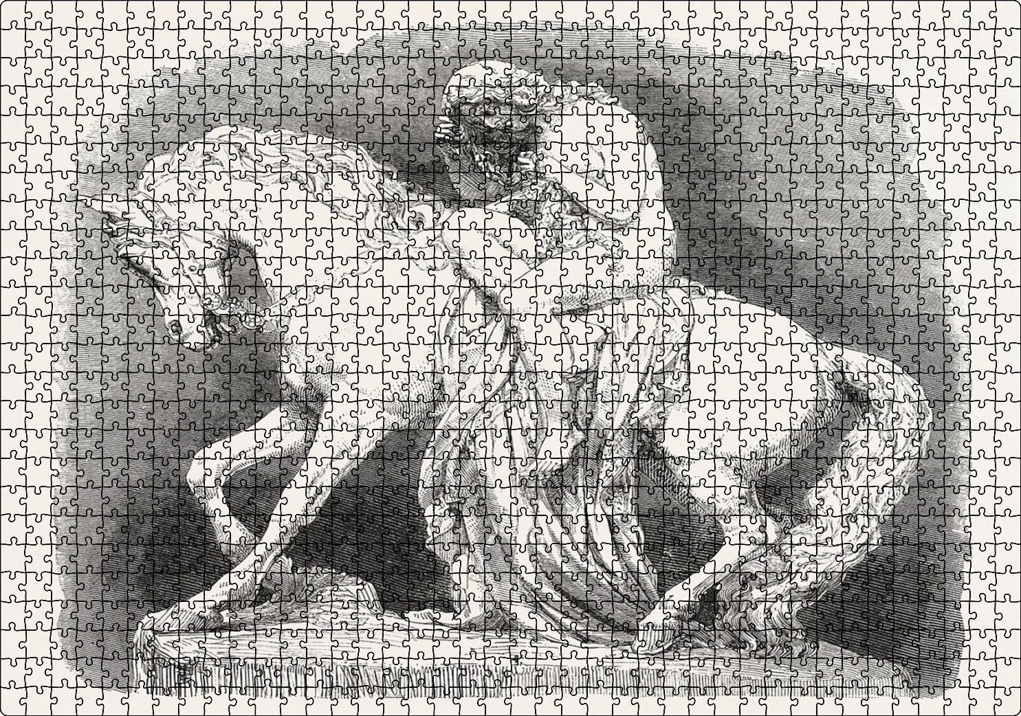 Lady Godiva Taş Heykel Puzzle Yapboz MDF Ahşap 1000 Parça 49 cm X 68 cm