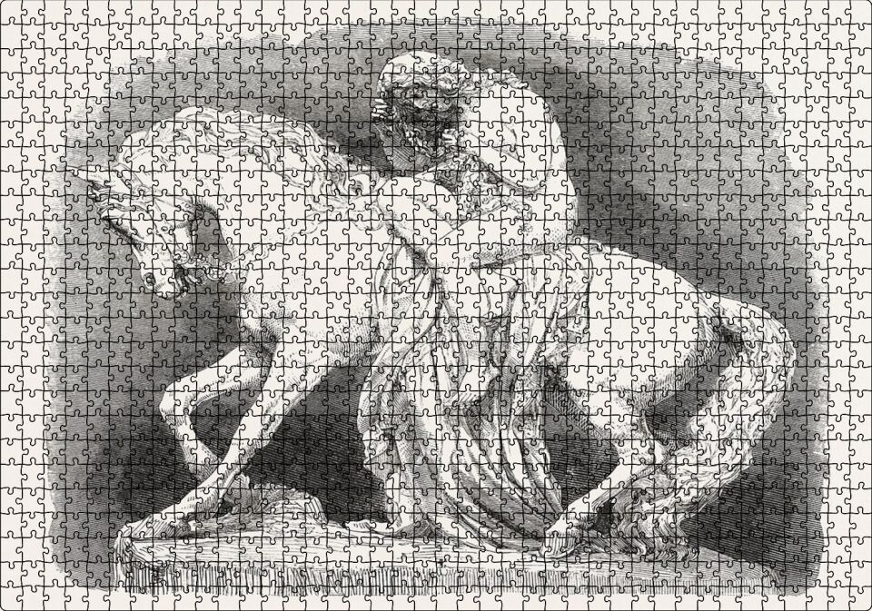 Lady Godiva Taş Heykel Puzzle Yapboz MDF Ahşap 1000 Parça 49 cm X 68 cm